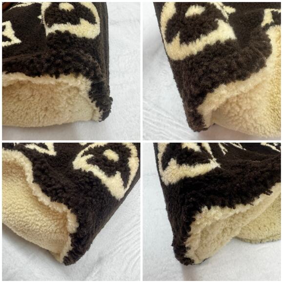 Louis Vuitton Monogram Teddy On The Go GM Tote Bag Dark Brown/Cream Shearling - Picture 8 of 16